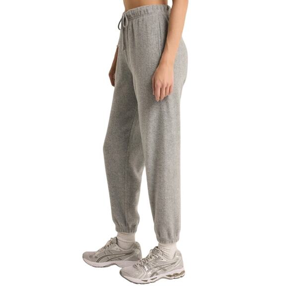 Z Supply Women Classic Heather Grey Reverse Fleece Unwind Jogger Pants Size XS - Picture 2 of 4